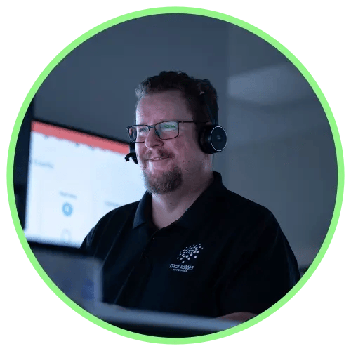 Manawa team member working on the computer 2-1